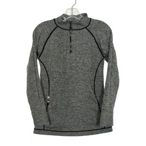 Gray Athletic Pullover Long Sleeve Top